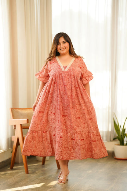 Red Paisley Maxi Dress