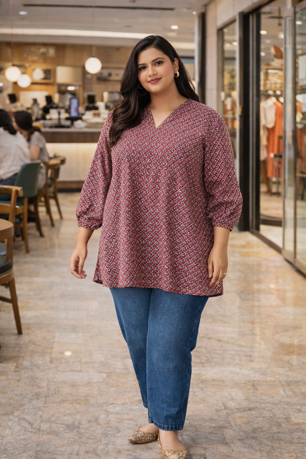 Traditional Booti Print Top with Modern Charm